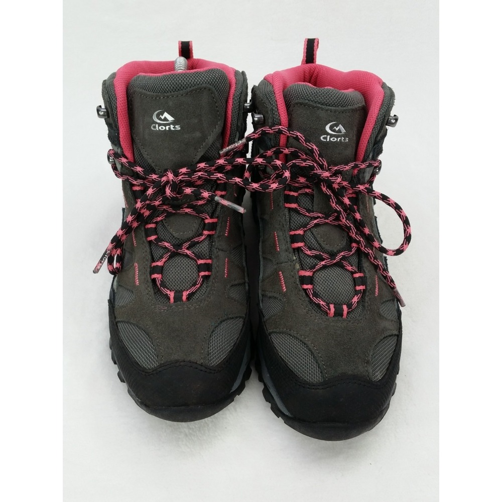 Women's CLORTS HKM-823E All Terrain Gray Pink Suede Hiking Trail Boots Shoes 7.5 - Picture 4 of 13